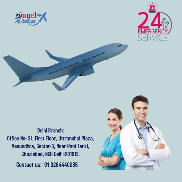 Pick Angel Air Ambulance Service in Guwahati with Medical Equipment