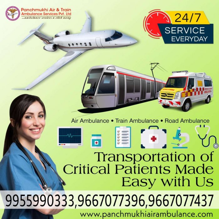 Hire Panchmukhi Air Ambulance Services in Mumbai with Medical Tools