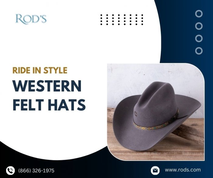 Ride in Style: Western Felt Hats Collection at Rod`s