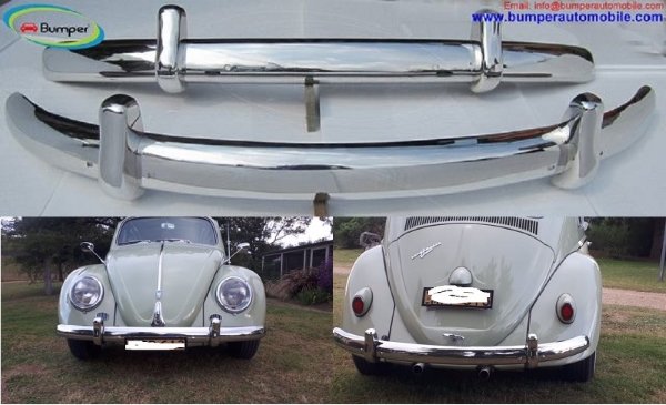 Volkswagen Beetle Euro style bumper (1955-1972) by stainless steel  (VW Käfer Euro typ stoßfänger)