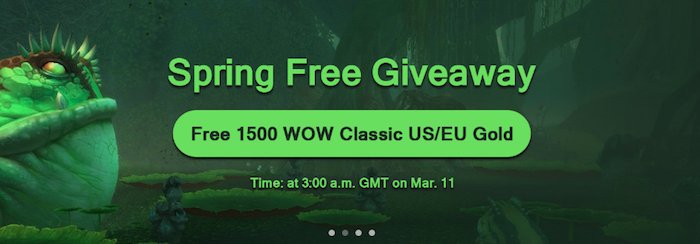 Free wow classic gold cheap as Spring Free Giveaway on WOWclassicgp.com for you Mar 11