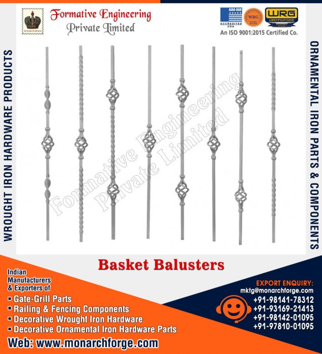 Wrought Iron Hardware, Gate Grill Parts, Railing & Fencing Components Manufacturers Exporters in India Ludhiana