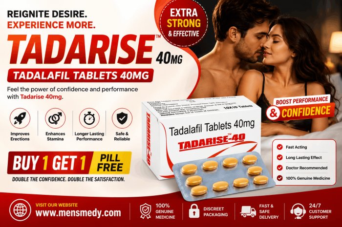 Buy Tadarise 40mg Tablets Online, tadalafil dosage