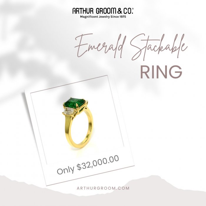 Emerald Stackable Ring | Arthur Groom & Co