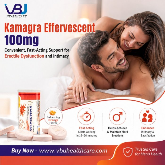 Buy Kamagra Effervescent 100mg – Convenient, Fast-Acting Support for Erectile Dysfunction and Intimacy