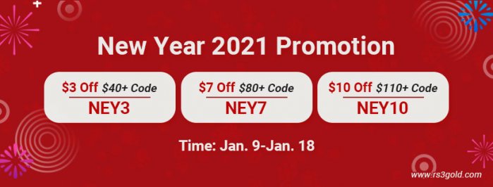 New Year Promo: Runescape gold and osrs gold with Up to $10 off on RS3gold.com