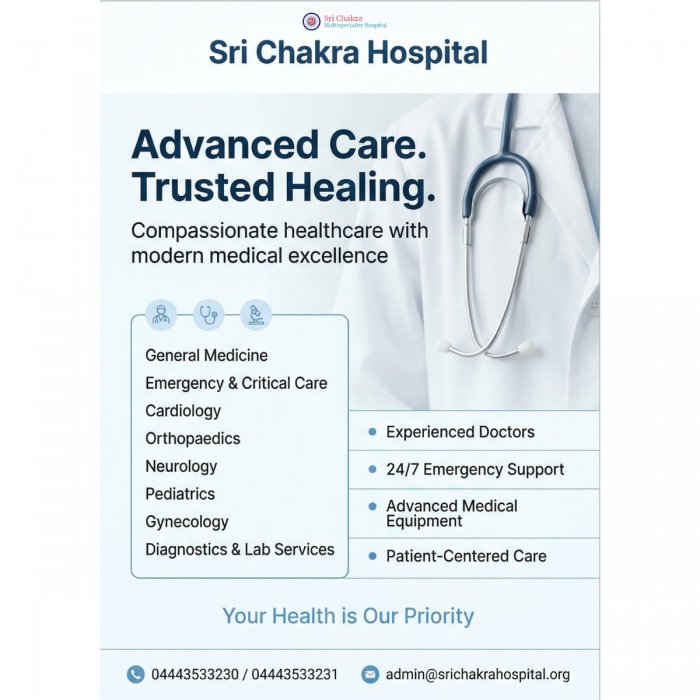 Trusted Multispeciality Hospital in South Chennai | Expert Doctors, Affordable Care Since 2003 | Sri Chakra Multi Speciality Hospital